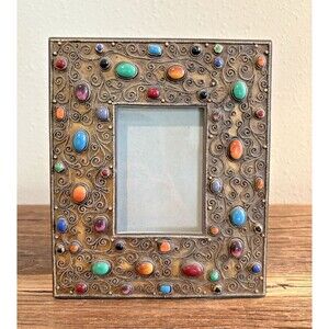 Picture Frame by Ganz Colorful Stones Used